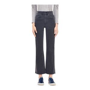 Rebecca Taylor La Vie Size 30 Jeans Glitter Stripe Charcoal Gray High Rise Flare
